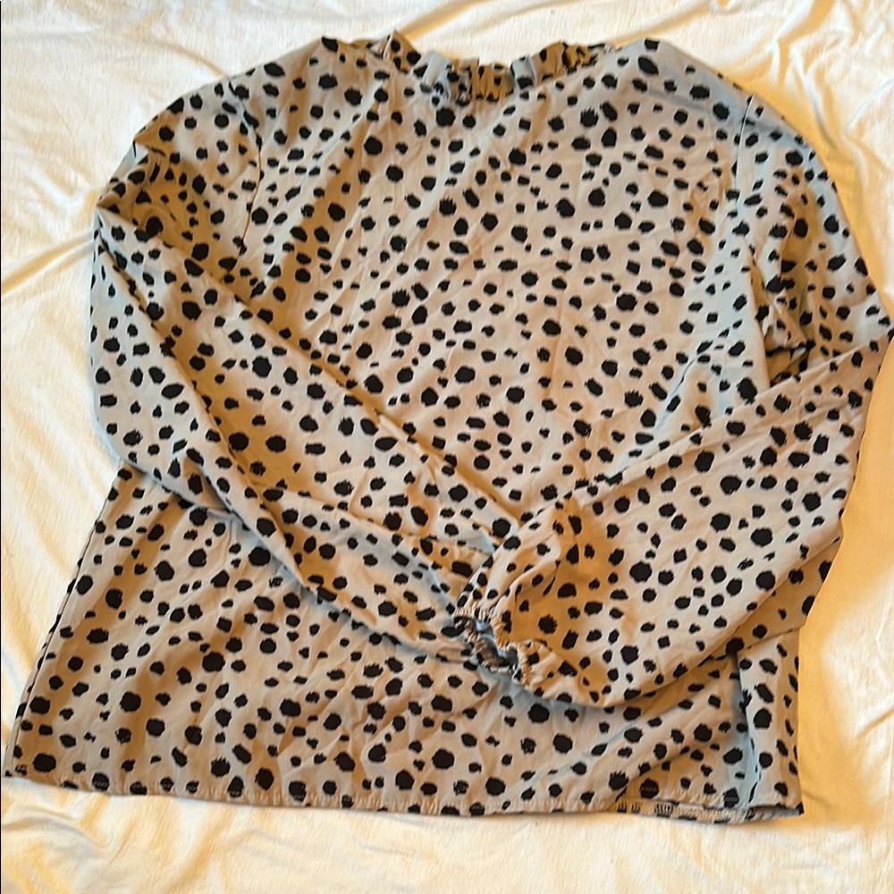 Chic Polka Dot Long Sleeve Blouse